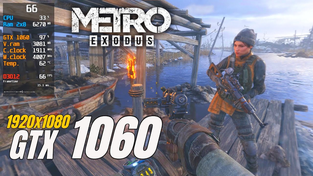 GTX 1060 / Metro Exodus / 1080p / Ultra (60fps)
