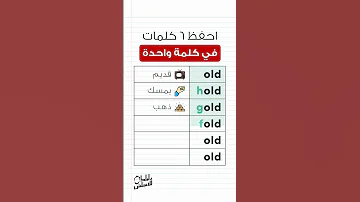 احفظ ٦ كلمات بالانجليزي في كلمة واحدة 