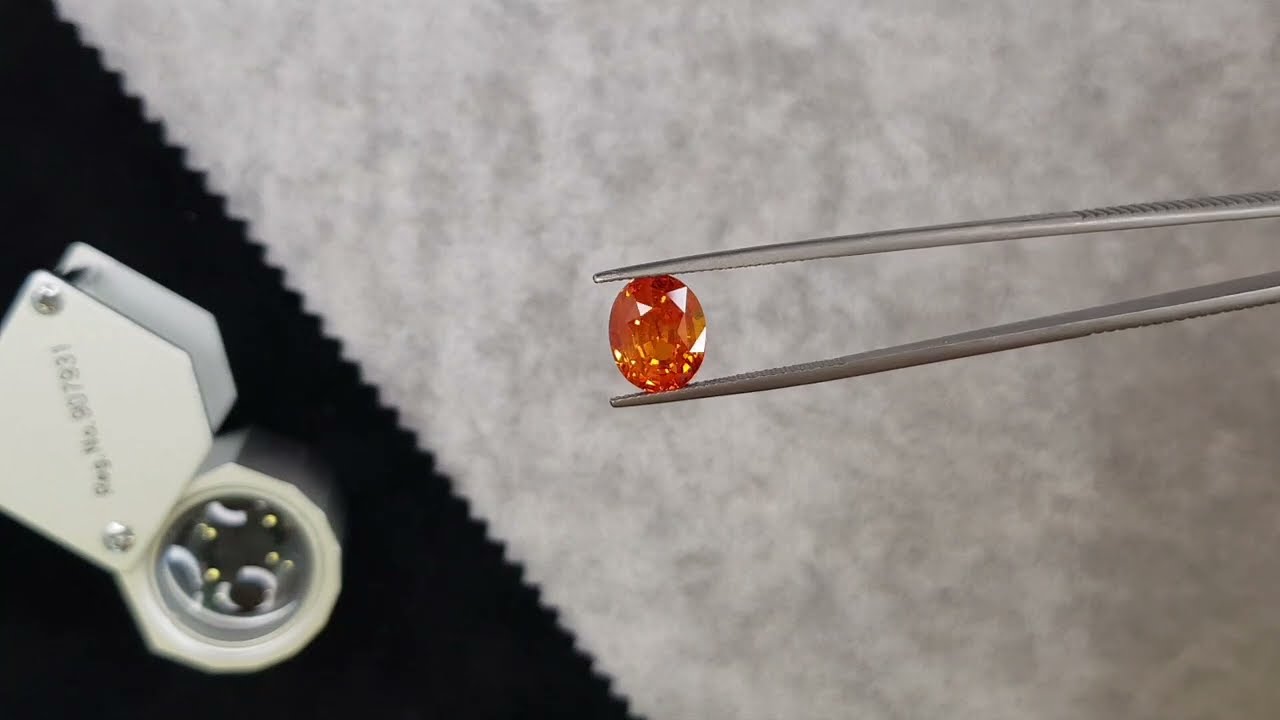 VVS 16,75 ct saphir orange naturel rond de Ceylan certifié pierre
