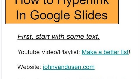 How to hyperlink in Google Slides