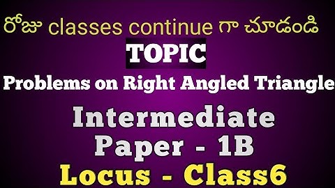 Intermediate Locus Class6 Problems on Right Angled Triangle
