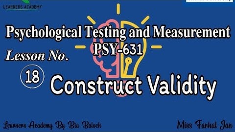 Psychological Testing and Measurement (PSY-631)VU [URDU] Lecture No. 18 | Learners Academy By Bia
