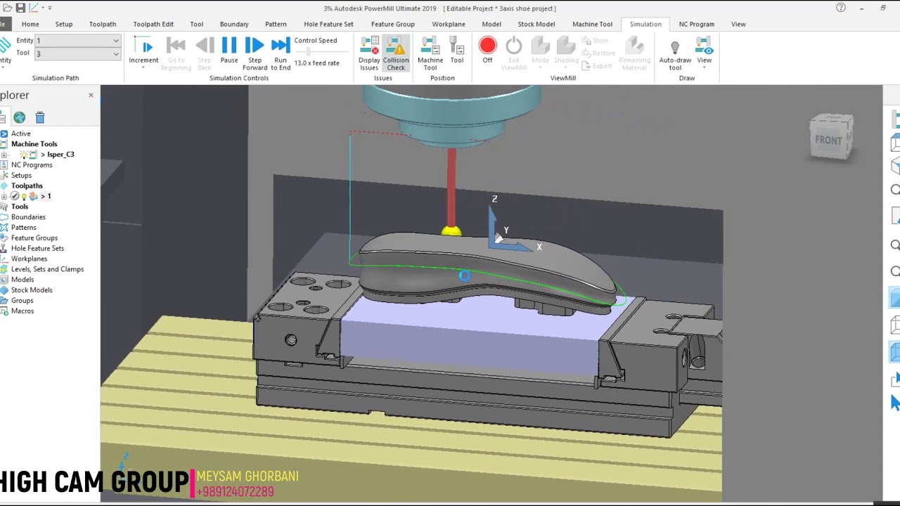 UnderCut Milling Operation with Projection Surface Strategy YouTube