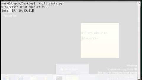 Windows 7 Bluescreen - SMB2 Vulnerability Demonstrated