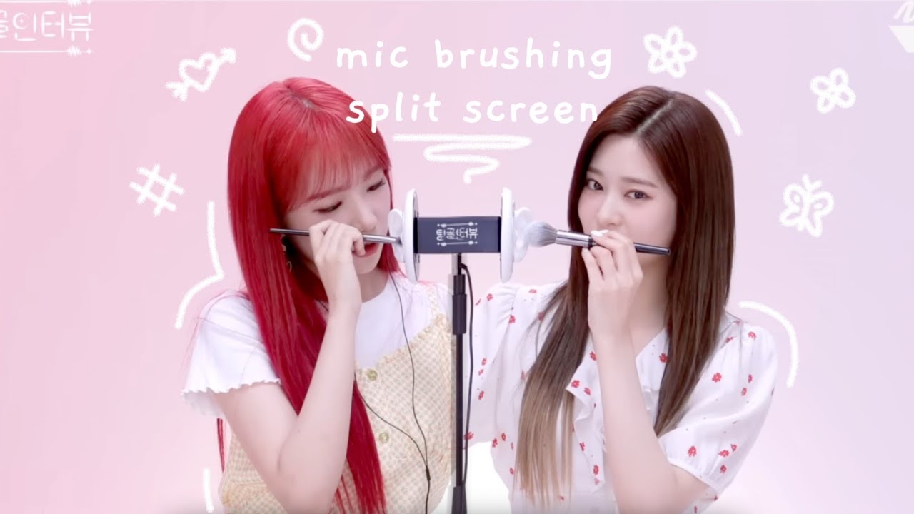 asmr mic brushing split screen ⋆˚ 𝜗𝜚˚⋆