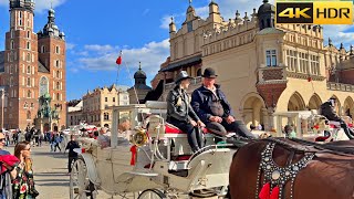 Poland  Krakow Walking Tour  Summer 2023 | 4K HDR 60 FPS with Drone Shots