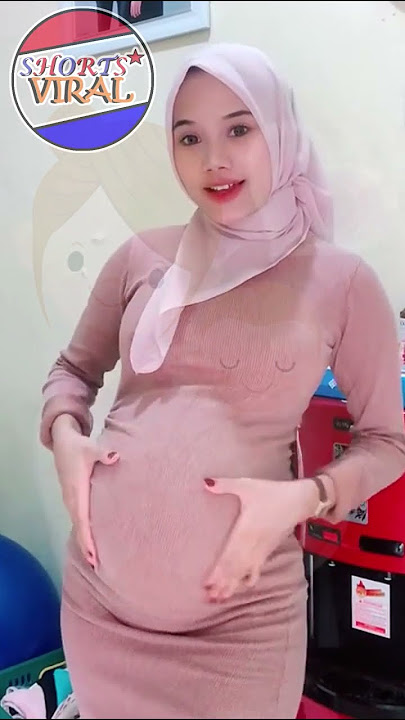 Wanita Hijab Hamil Besar Senangnya #pregnant #bumil #gemoy #hamil #daster