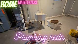 Replacing utility sink and installing a washer box