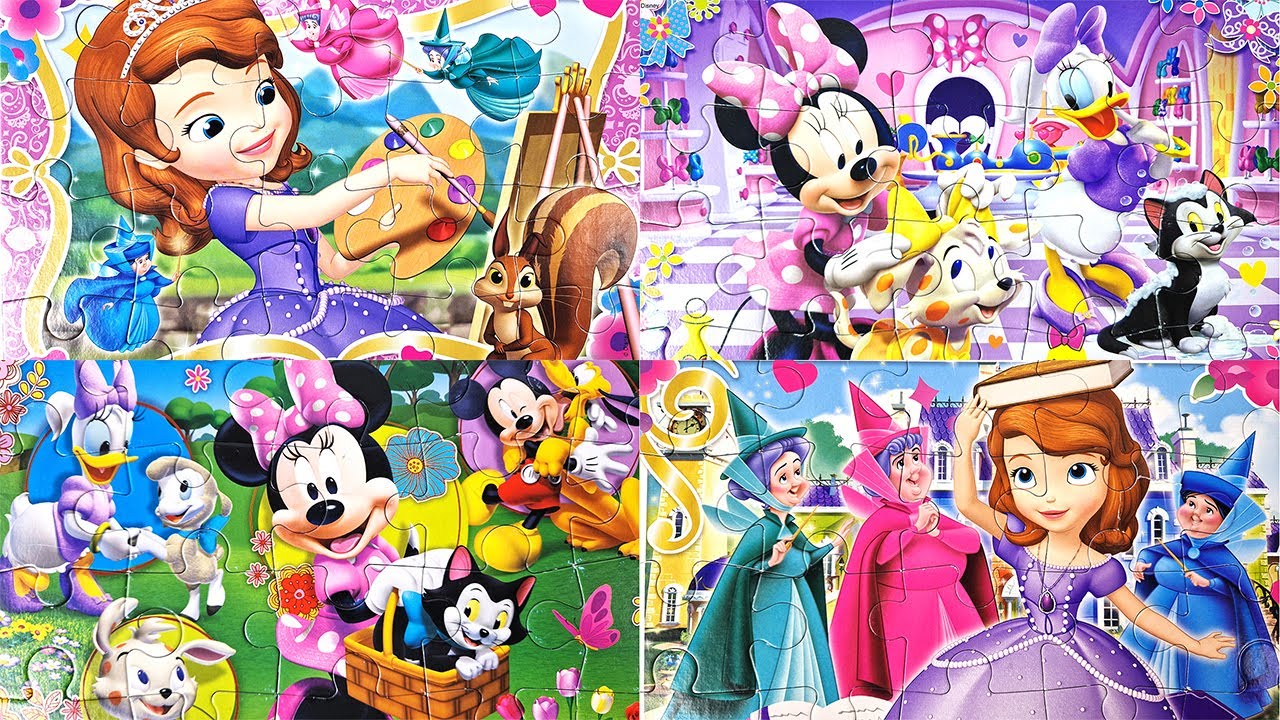 Disney Puzzle Compilation for Kids - Micky and Sofia the First - YouTube