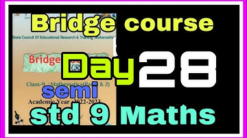 std 9| Mathematics| Bridge course 2022| Day 28| semi English| setu abhyaskram nineth maths