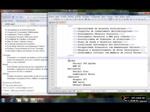 Universidade XTI - XHTML - 13 - Listas - Parte2