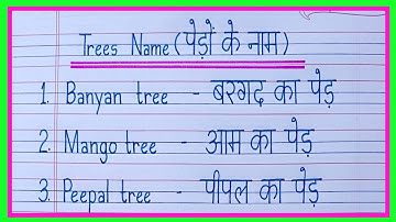 Trees Name in English and Hindi | Trees Name | पेड़ों के नाम | Trees Name in English