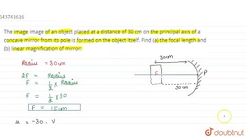 The image image of an object placed at a distance of 30 cm on the principal axis of a concave mi...
