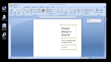 Microsoft Word 2007 Preview and print the report