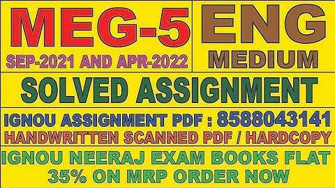 MEG -05 ENGLISH MEDIUM SOLVED ASSIGNMENT 2021-22 | FOR PDF WHATSAPP ON 8588043141