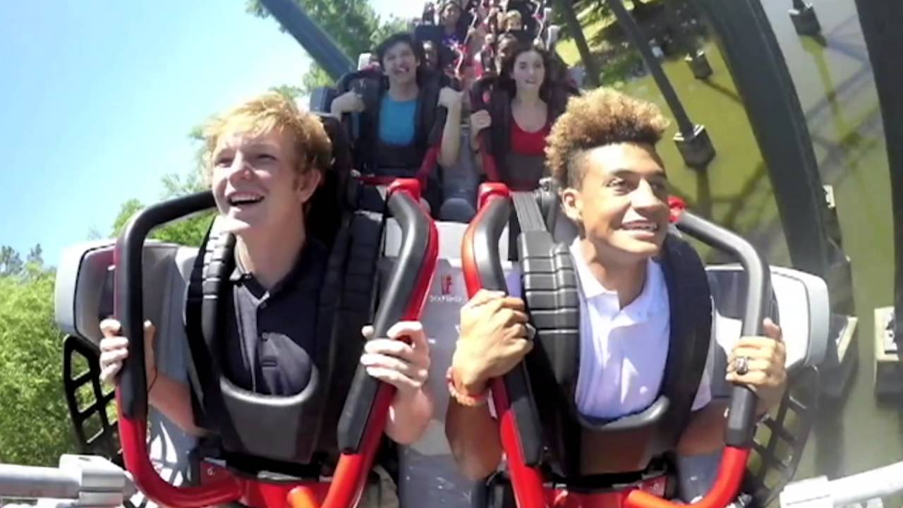 Blue Hawk Six Flags Over Georgia New Trains & Restraints! Now Open