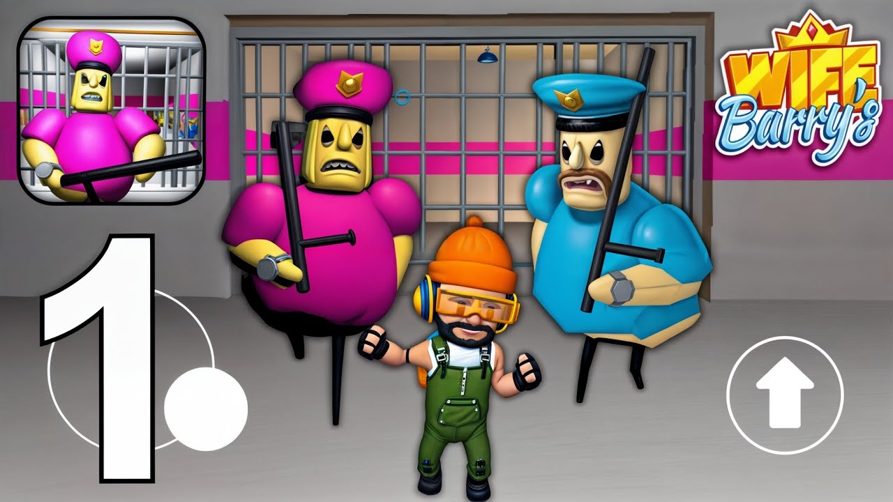 Escape Barry's Wife Prison Run - Gameplay Walkthrough Part 1 - Police Girl (Android, iOS)