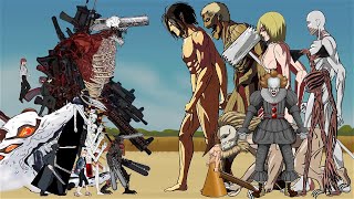 Chainsawman Devil, Denji, Power, Makima, vs Pyramid head, Cartoon Cat, Siren head, Jeff, Jason part2