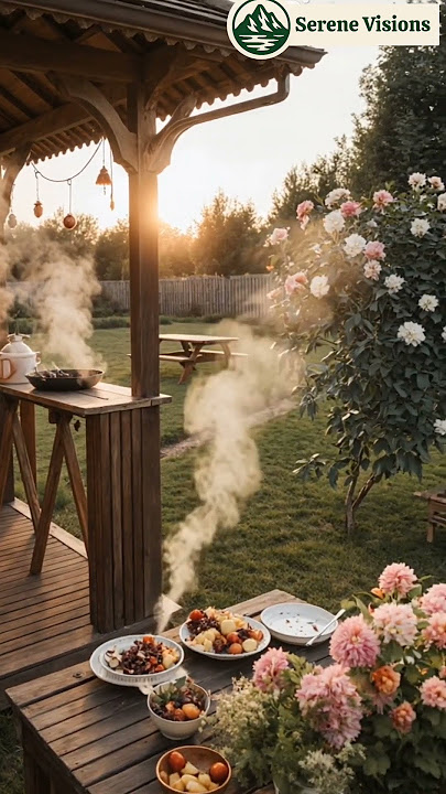 A Taste of Tranquility 🌿 | Rustic Outdoor Meal in the Heart of Nature #nature #calm #flowers