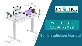 Jin Office Vertex Manual Height Adjustable Standing Desk Self Installation  Jht8m2