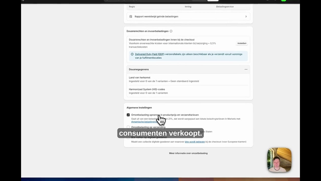 Shopify BTW instellen in 6 minuten | Nederlandse handleiding