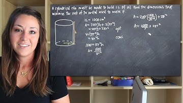 Dimensions that minimize the surface area of a cylinder (KristaKingMath)