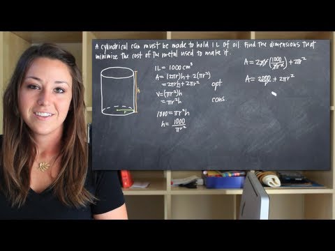 Dimensions that minimize the surface area of a cylinder (KristaKingMath)