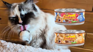Chise s Cat Food Review Friskies Extra Gravy Pate Chicken vs Tuna Recipe S1E9