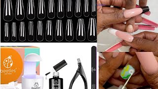 Testing The Beetles Nail Tip & Glue Kit | Spongebob Nail Art
