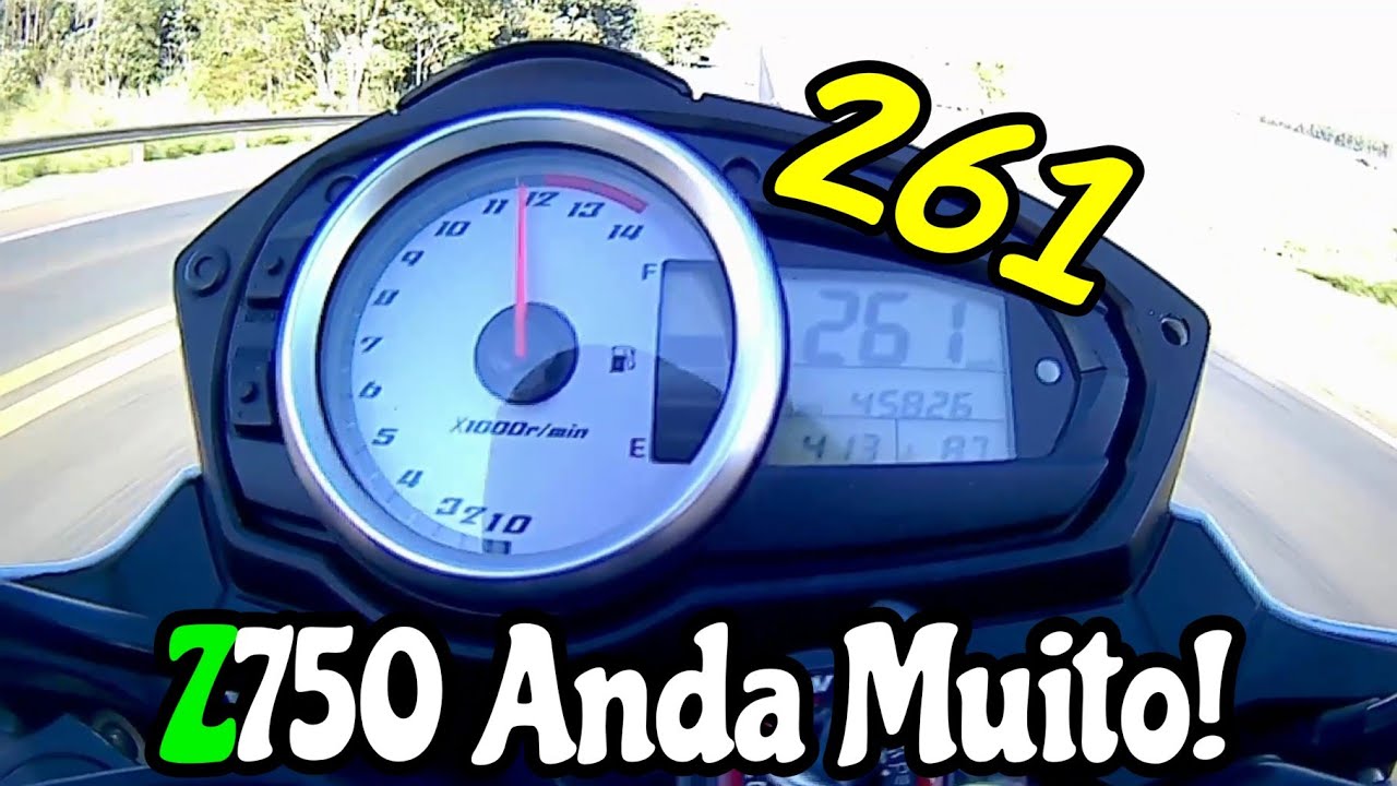 Z750 Top Speed 261km/h!!! Testando a Velocidade de uma Z750! - YouTube