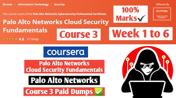 Palo Alto Networks Cloud Security Fundamentals | Palo Alto | Coursera | Course 3 Quiz Answers