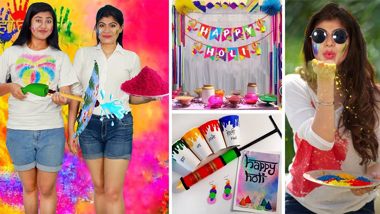 BRILLIANT Last Minute HOLI DIY and DECORATION IDEAS | Best Holi ...