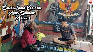 Berkarya Dan Kreatif, Melukis Airbrush Di Helm (Doraemon) Request Bos Muda 😁👍🏻