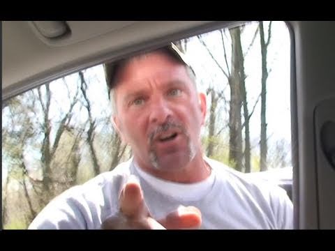 Pigeon shoot thug Robert M. Boyd, of Ringoes, New Jersey, assaults SHARK investigator Janet Enoch as she sits in her legally parked vehicle outside a live pigeon shoot at the infamous Wing Poiinte canned hunting resort, located in corrupt Berks County, Pennsylvania. Prior assaults and other acts of violence have been consistently ignored by Berks County District Attorney John Adams, who has also ignored even the most gross acts of animal abuse. Credit goes to the Pennsylvania State Police for bringing a charge of harassment against Mr. Boyd.