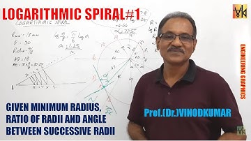 LOGARITHMIC SPIRAL-1, Given shortest radius, ratio and angle b/w successive radii - Prof. Vinodkumar