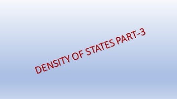 Density of energy states - Part-3