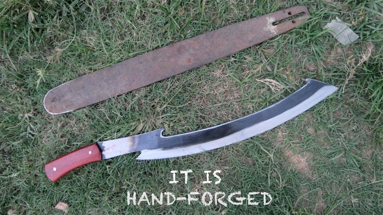 HOW TO MAKE A STYLIST MACHETE FROM CHAINSAW BAR ( MACHETE