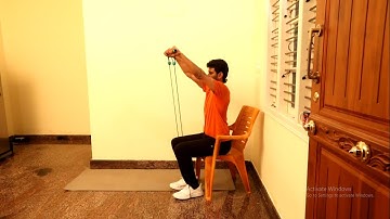 How to: Resistance Band Seated front raises #gogetfitworkouts #homeworkouts #resistancebandworkout