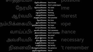 20 Powerful Tamil Negative Words with English Meaning | Learn Tamil Easily