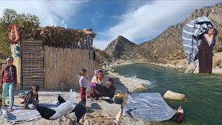 Nomadic life; Touba's grueling efforts by the roaring Khersan River for the future of her children 🌊