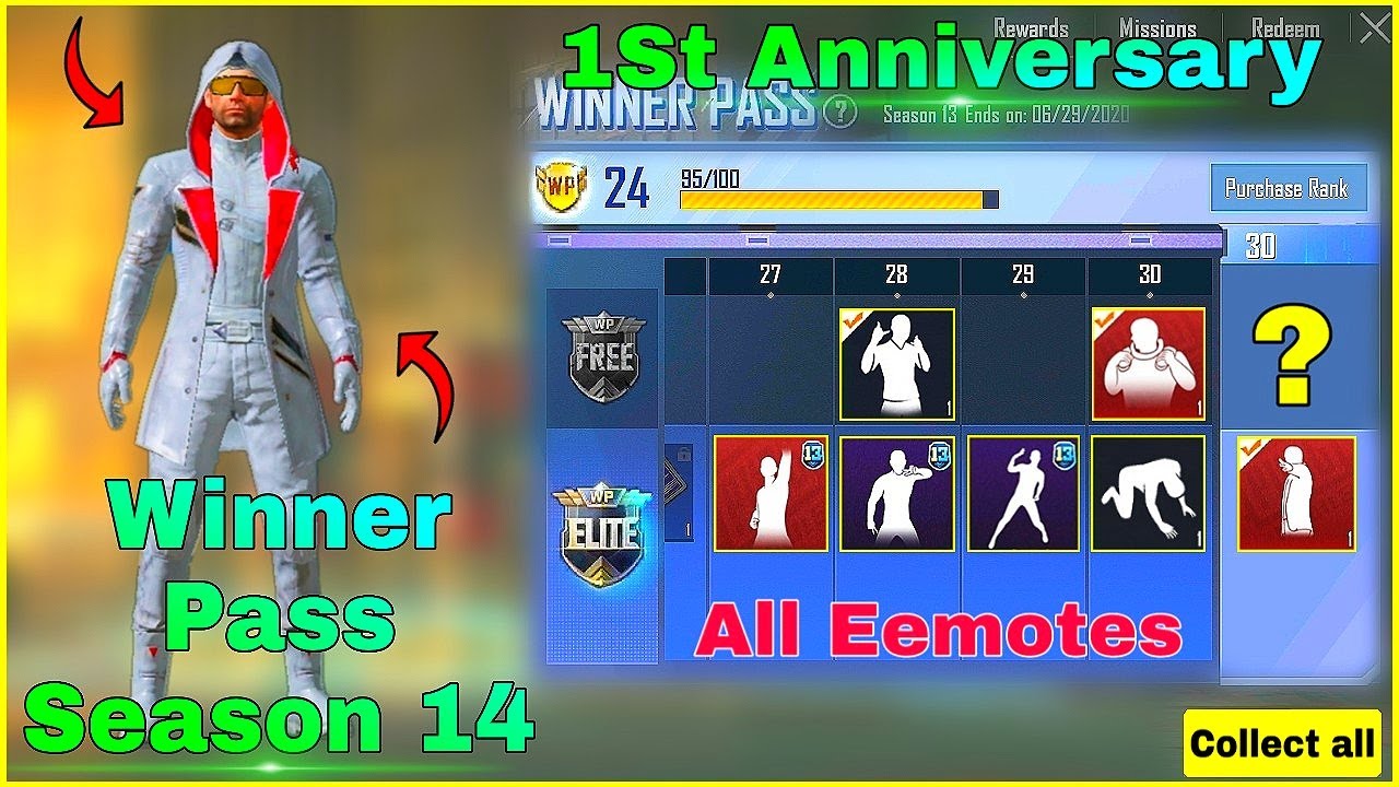  Pubg Mobile Lite Winner Pass Season 14 All Emotes Pubg 