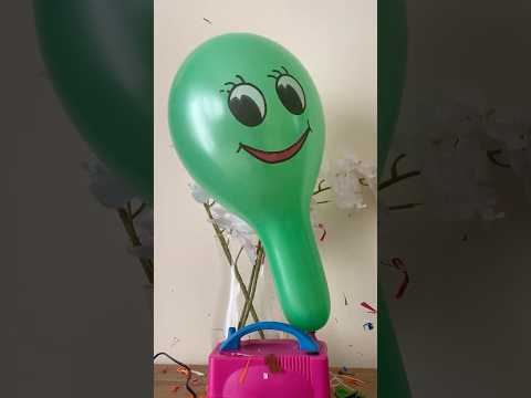 Green Emoji Balloon Popping Fun 🎉🎈😮🤪😂 #shorts #viral shorts #balon #balloon #funnyvideo