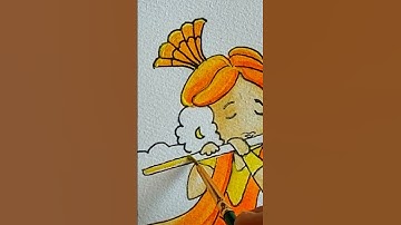 Radha Krishna cute watercolor painting😍😍 #trending #shorts
