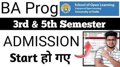 Sol BA Prog 3rd & 5th Sem *Admission Start* 2021 | How To Fill Sol 3rd & 5th Semester Admission Form