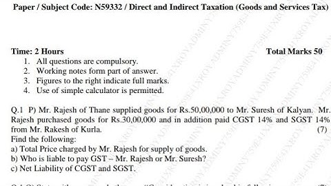 Invoice Value|Net Tax liability|Indirect Taxation Gst|2025 MCOM Nep|Mcom UNIVERSITY PAPER SOLUTION |