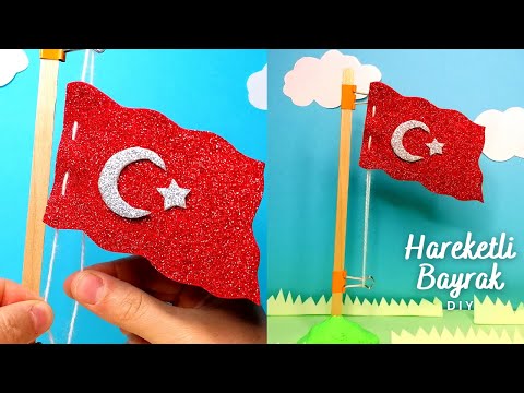 29 EKİM SÜSLEMELERİ 🥳HAREKETLİ BAYRAK YAPIMI 🚩🇹🇷