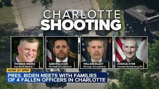 Biden spends hours with families of killed Charlotte officers