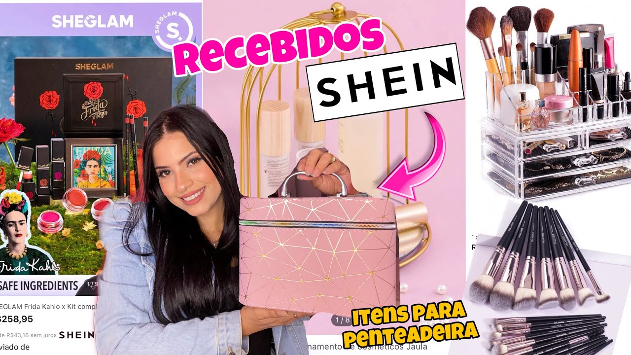 Comprinhas SHEIN🖤💄kit Sheglam Frida,pincéis,bandeja espelhada,organizadores… #shein #sheinbeauty