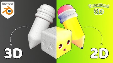 Transforming a 3D Cube into a 2D-Looking Character in Blender | Timelapse Tutorial