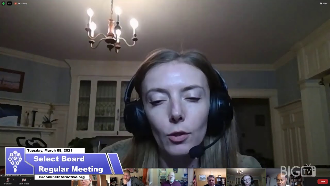 Brookline Select Board Regular Meeting March 9, 2021 YouTube